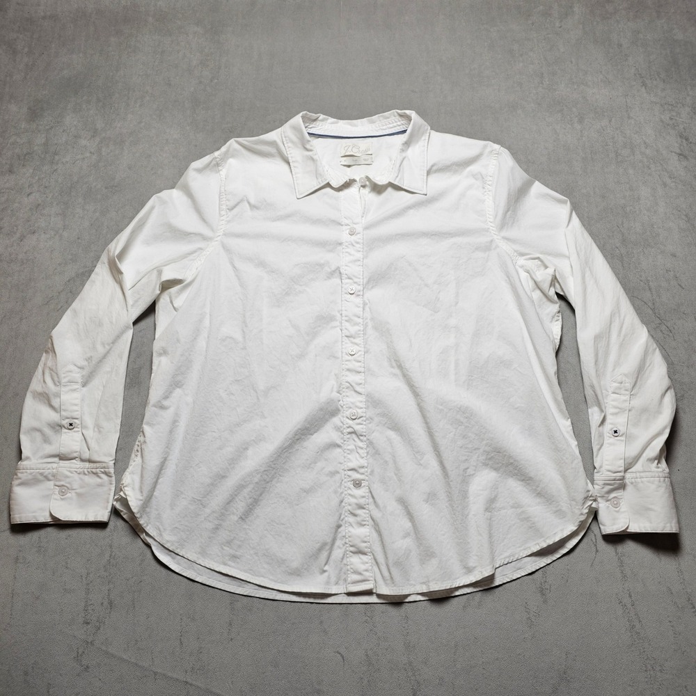 J. Crew Womens 20 Slim Fit White Cotton Stretch Poplin Button Down Shirt